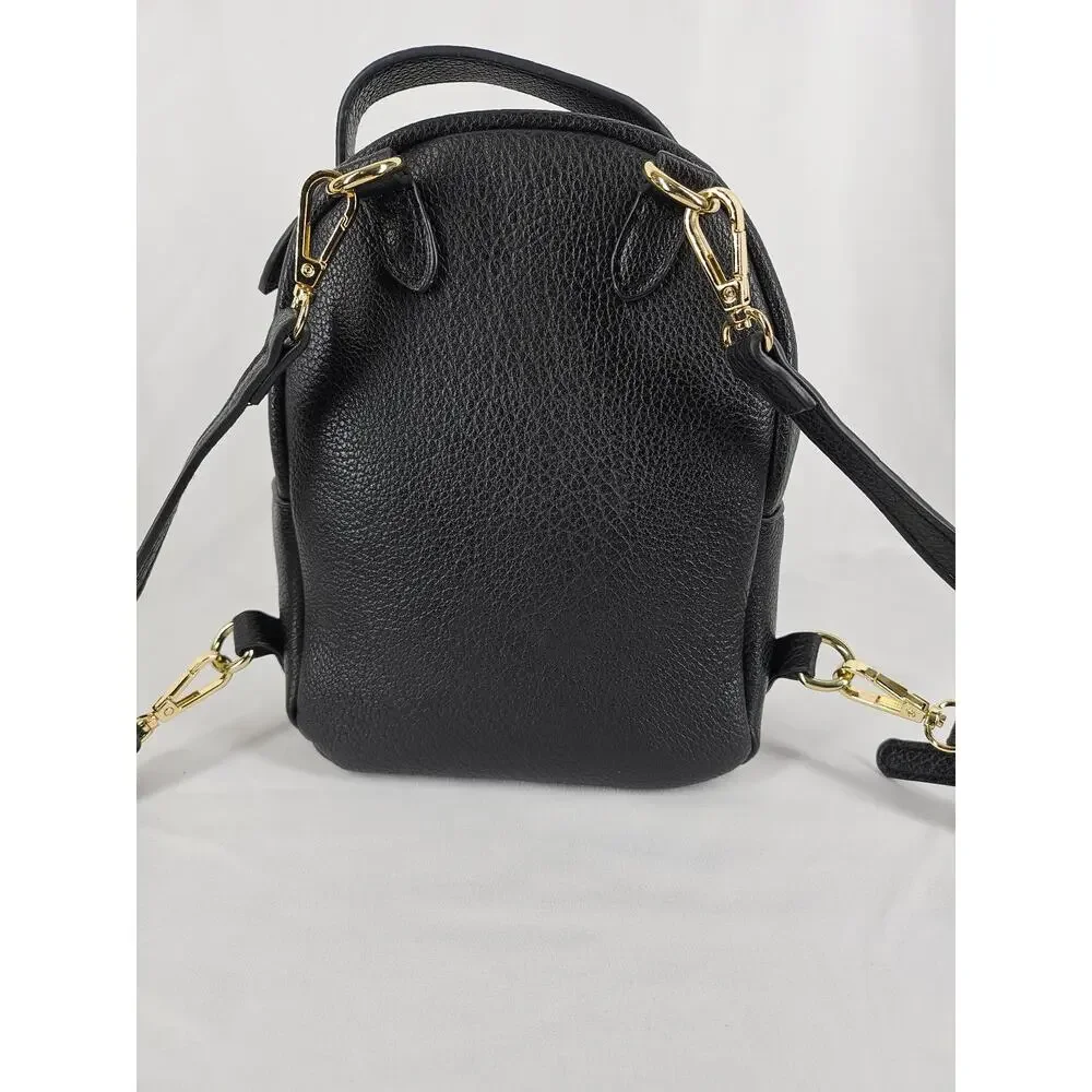 PETA & JAIN ZOE MINI BACKPACK – BLACK – VEGAN LEATHER – GOLD HARDWARE